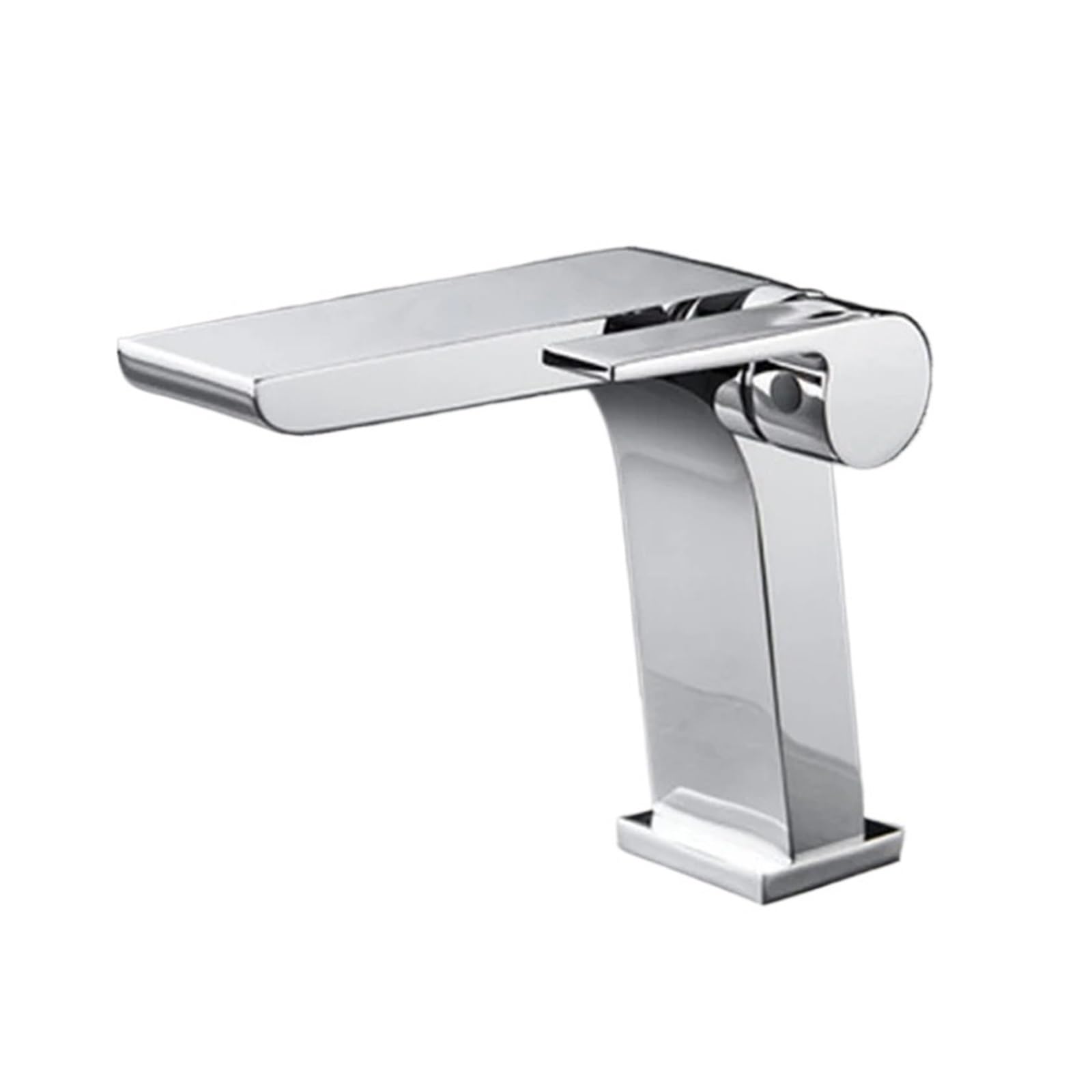 CVFRDD Gun Grey Basin Faucet, Brass Bathroom Basin Waterfall Hot And Cold Water Mixer Tap, Single Handle Crane Chrome Black Mixer Tap(Chrome)