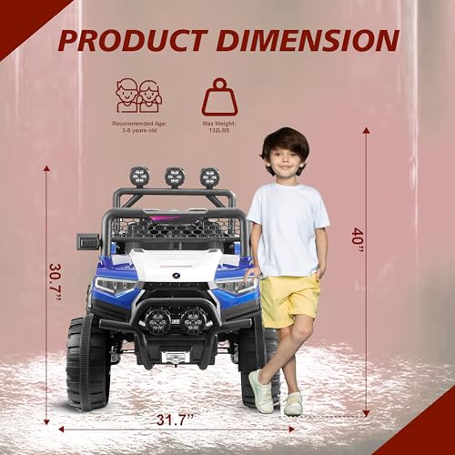Image of Norman Jr Battery Operated 4x4 ATV Runs on Garden & Sand Surface | Jeep Toy with Remote+Steering+RGB Light+Mp3 USB Music | Rechargeable Car for Kids to Drive 3 to 12 Years | XLarge Size (Aqua Blue)