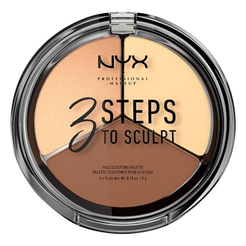 NYX PROFESSIONAL MAKEUP 3 Steps to Sculpt, Face Sculpting Contour Palette - Light - image 3