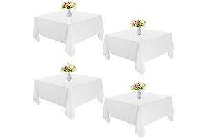 4 Pack Small Square Dining Tablecloths 52" x 52" for Buffet Parties