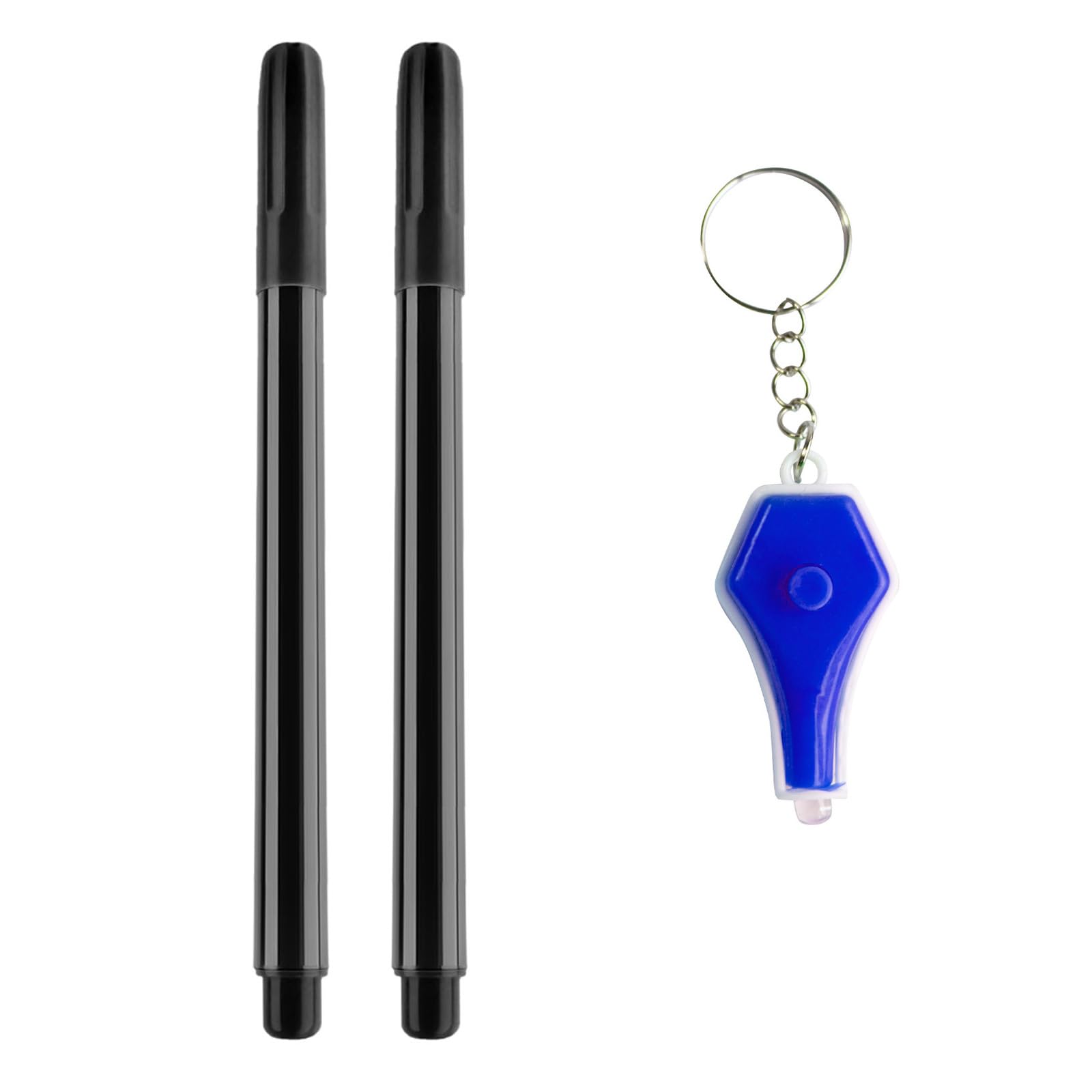 Obotsnoi 2Pcs Invisible Inks Pen Set with Light Keychain for Secret Messages Secret Pen for Kid Birthday Christmas Parties Message