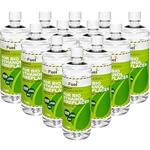 EKOFUEL (12 Litre) Premium Bioethanol Fuel – Bio Ethanol Liquid Fuel for Fires Pits, Fireplace | High Purity Clean…