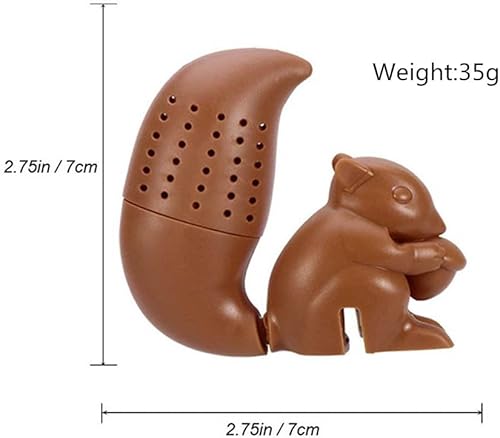 Miniatura 5 de Colador de té de silicona con forma de ardilla, infusor de té reutilizable de grado alimenticio, filtro de té de hojas sueltas (café)