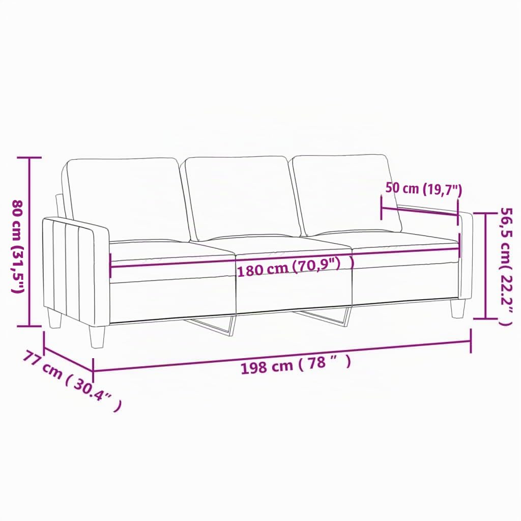 vidaXL Driezitsbank 180 cm fluweel blauw