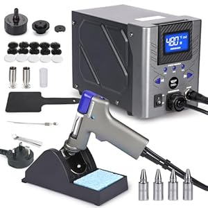 WEP 948D-I 110W High Power Desoldering Station with Desoldering Gun, 4 Desoldering Nozzles, Temperature-Controlled with 3 Pre-Set Channels, Tiltable Display, ESD-Safe(UK)
