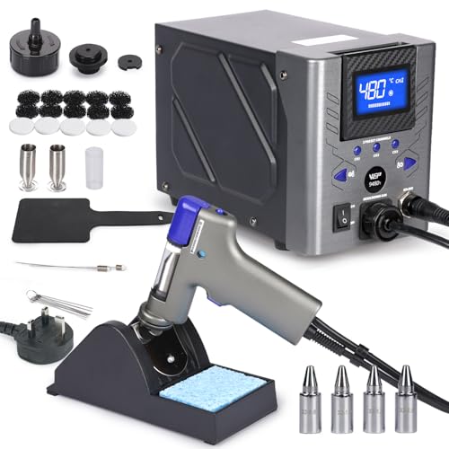 WEP 948D-I 110W High Power Desoldering Station with Desoldering Gun 4 Desoldering Nozzles Temperature-Controlled with 3 Pre-Set Channels Tiltable Display ESD-Safe(UK)