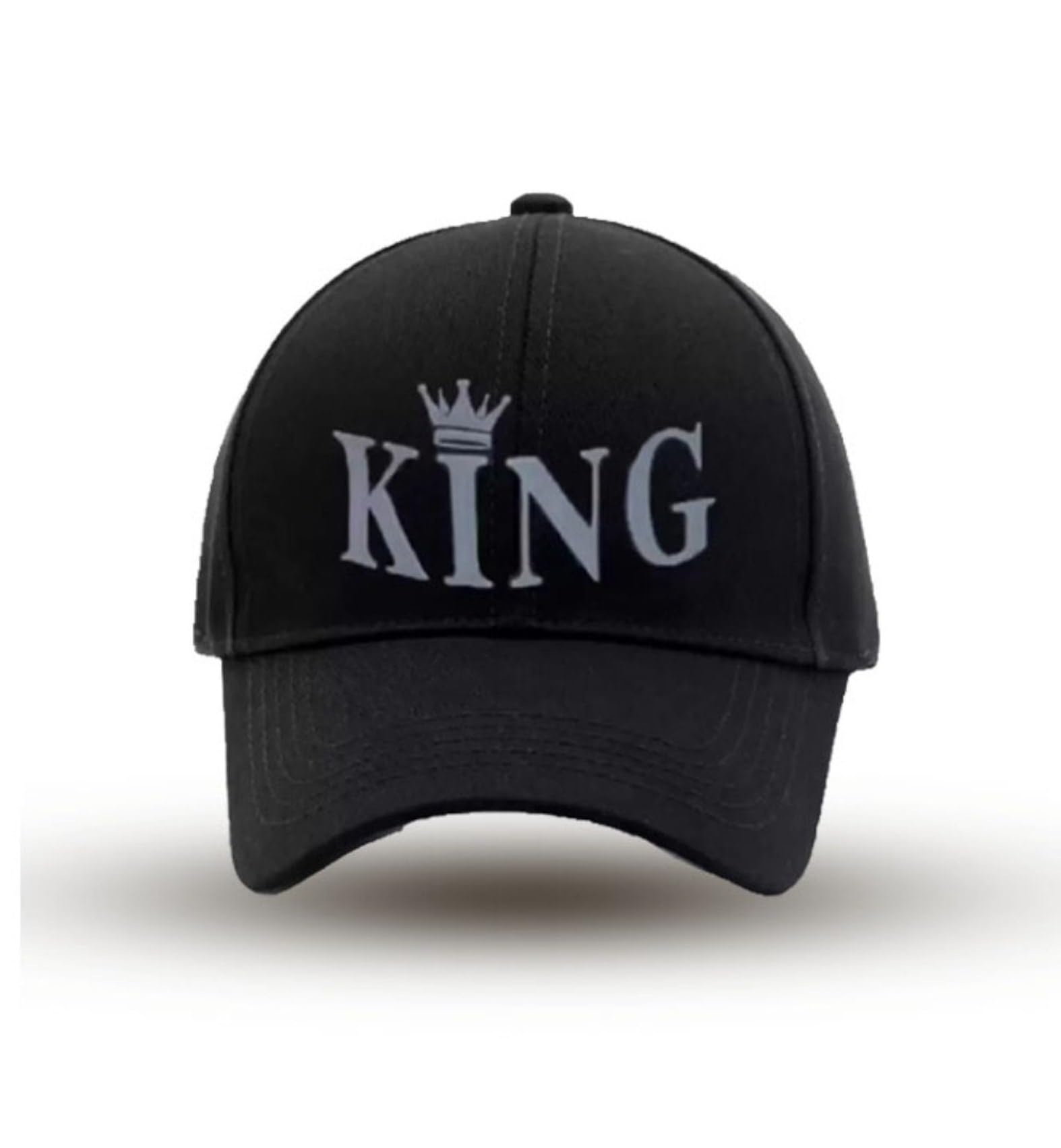 alamos Baseball Cap with King Logo Rubber Print, Black-picture-30