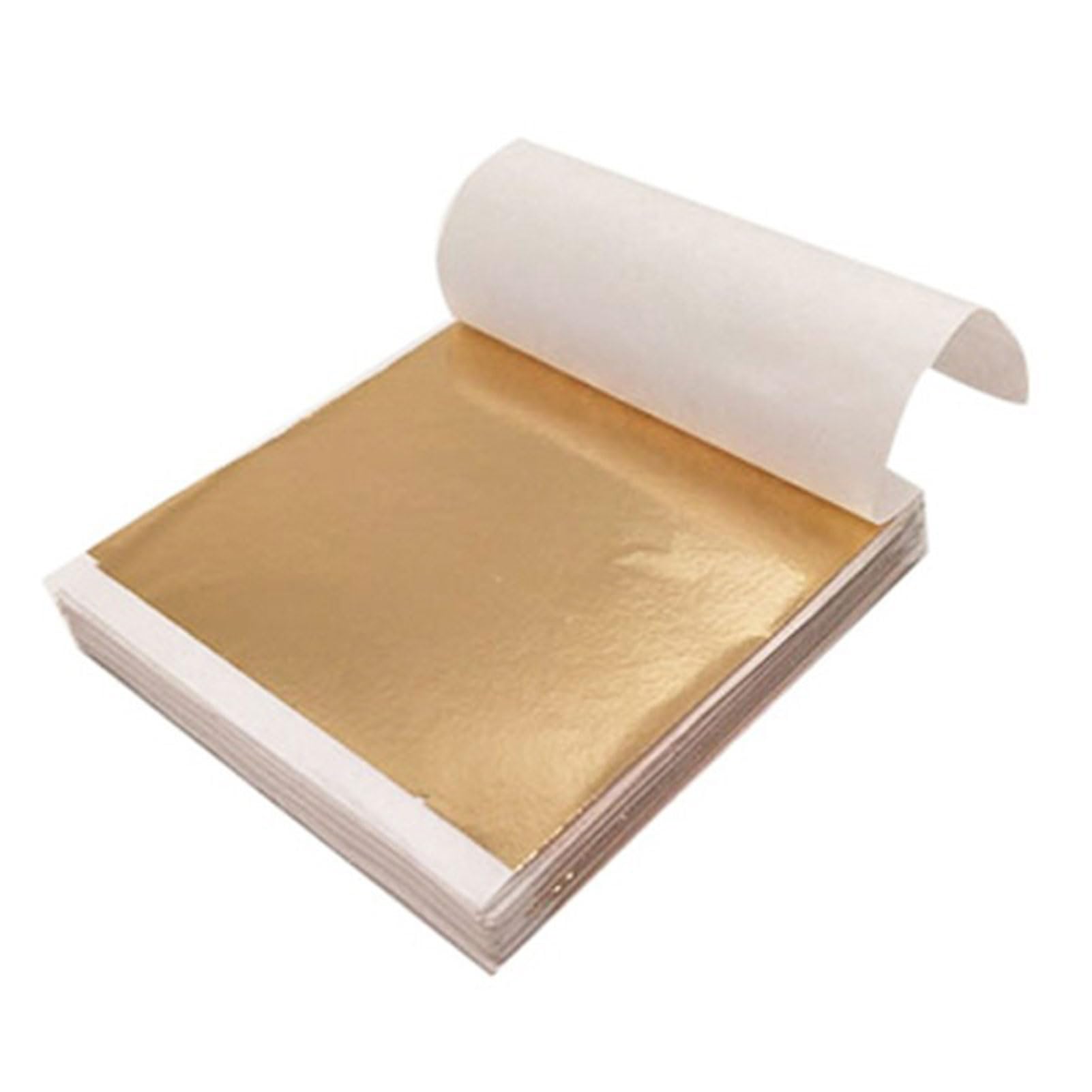 Gold Leaf Sheets,100 Sheets Crafts Gold Foil Paper Leaf Multipurpose Decorative Gold Foil Sheets for DIY Art Decoration Champagne Gold