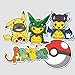 Pok mon Pokemon Pikachu Lot de 10 autocollants étanches pour ordinateur portable, bagages, réfrigérateur, skateboard, iPad