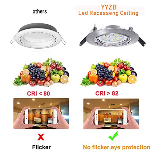 Spot LED Encastrables Plafond, 6 Pack 7W Ampoule GU10 Spots de Plafond Blanc Chaud 3000K 600LM Lampe Plafonnier 30°Orientable 120°d éclairage 220V pour Salon Cuisine Escaliers Magasin - Image 5