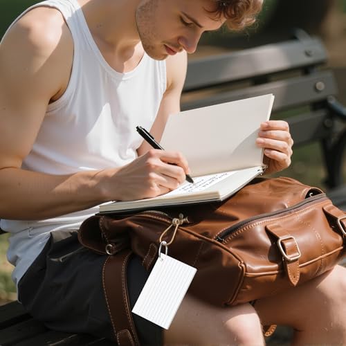 image for AILZFEI 250 Count White Index Cards 3x5 Inch with Key Ring, 180gsm Hea