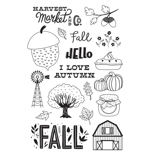 Sellos Harvest Market decorativos para personalizar álbumes de recortes en tardes de otoño 3