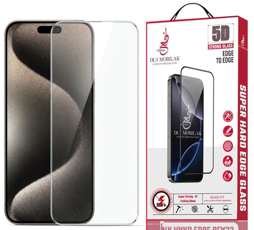 Dl3 Mobilak Tempered Glass Screen Protector for iPhone 15 Pro 6.1, 9H Hardness, Anti-Scratch, Case Friendly