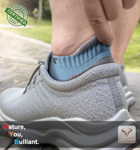 Image of BULLIANT Socks For Women 6Pairs-Womens Athletic Ankle Socks No Show Cushioned for Walking Running-Compression Arch Support