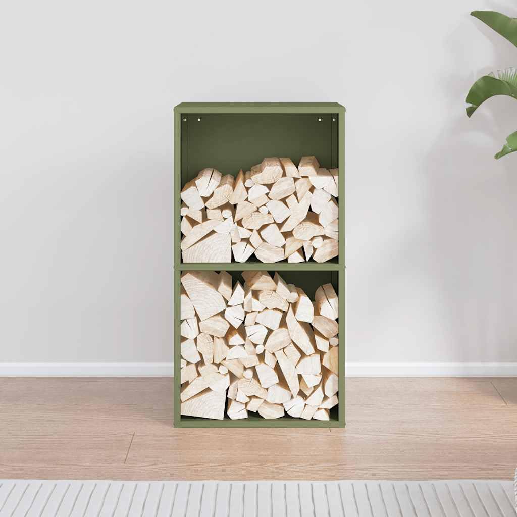 Genérico Leñero Verde Oliva 40x30x75 cm Acero Laminado en frío,Casa y jardín,Accesorios para hornos de leña y chimeneas,Bolsas y Soportes de leña-864194