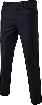 Stage Party Pants Trousers Flat Front Regular Rise Slacks - White