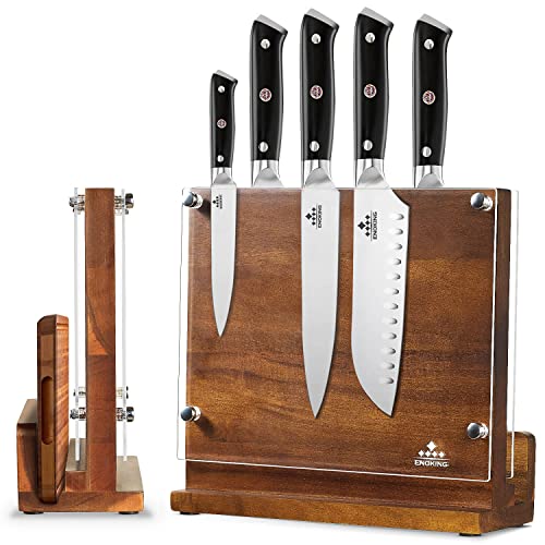 Enoking Magnetic Knife Block With Acrylic Shield, Double Side Transparent Protection Knife Holder Rack Without Knives, Knife Stand For Cutlery Display And Storage #TOP10