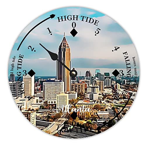 Atlanta City Scene Tide Clock Wooden Nautical Decor 10