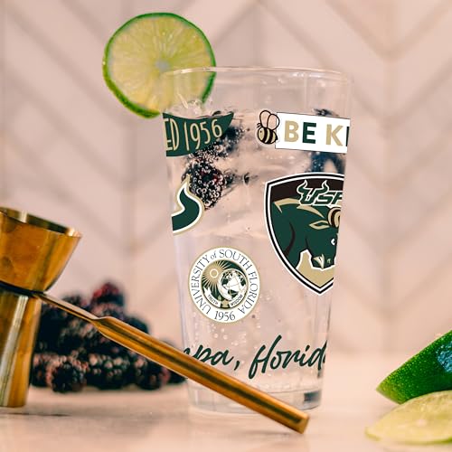 Image of Logo Brands NCAA 16 oz Pint Glass - Durable Glass With Bold Team Color- Chip-Resistant Rim Drinkware For Fans, Tailgates, Home Bars & Everyday Use