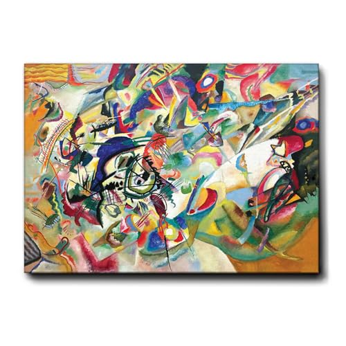 Giallobus - Quadro - Vassily Kandinsky - Composizione n. 7 - Tela Canvas Telaio Premium Alto Spessore - 100x70 - Pronto da appendere - Quadri moderni per la casa