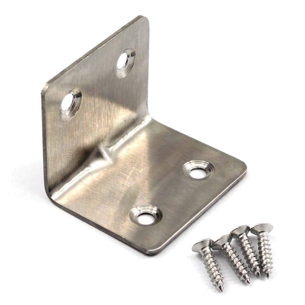 (20 Pieces) Angle Connector Corner Brackets Stainless Steel L Shape Brace Brackets for Wood Shelving 38x30x30mm