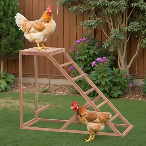 Image of Chicken Roosting Bars with Bird Swing, Ramp, Bars Toys for Pet's Health & Happy, Chicken Perch Easy to Clean, Exercise The Bird's Claws Suitable for Backyard Farms 38.11 X 15.75 X 27.95 (A)