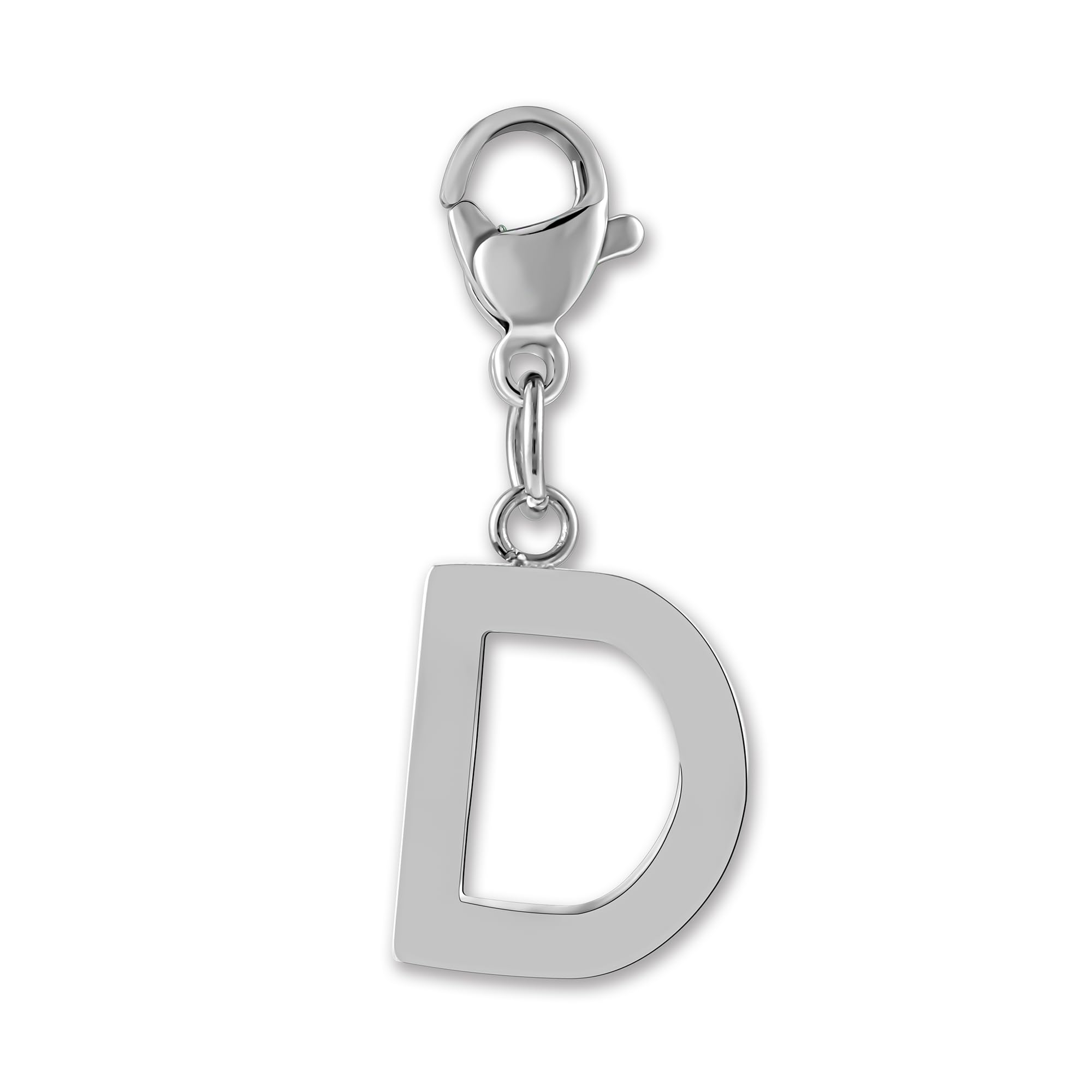 GD GOOD.designs Buchstaben Anhänger mit Karabiner Verschluss - Kettenanhänger Initial Charm aus Edelstahl I Chirurgenstahl Anhänger für Bettelarmband