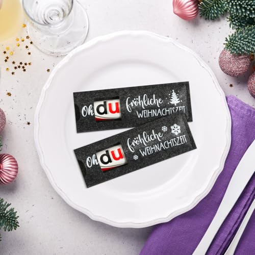 BOFUNX Weihnachten Schokolade Verpackung - 3pcs Oh, du fröhliche Weihnachtszeit Geschenk Weihnachten Schokolade Deko Weihnachten Geschenk Xmas Nikolaus Geschenk für Kinder Papa Mama Frau Mann