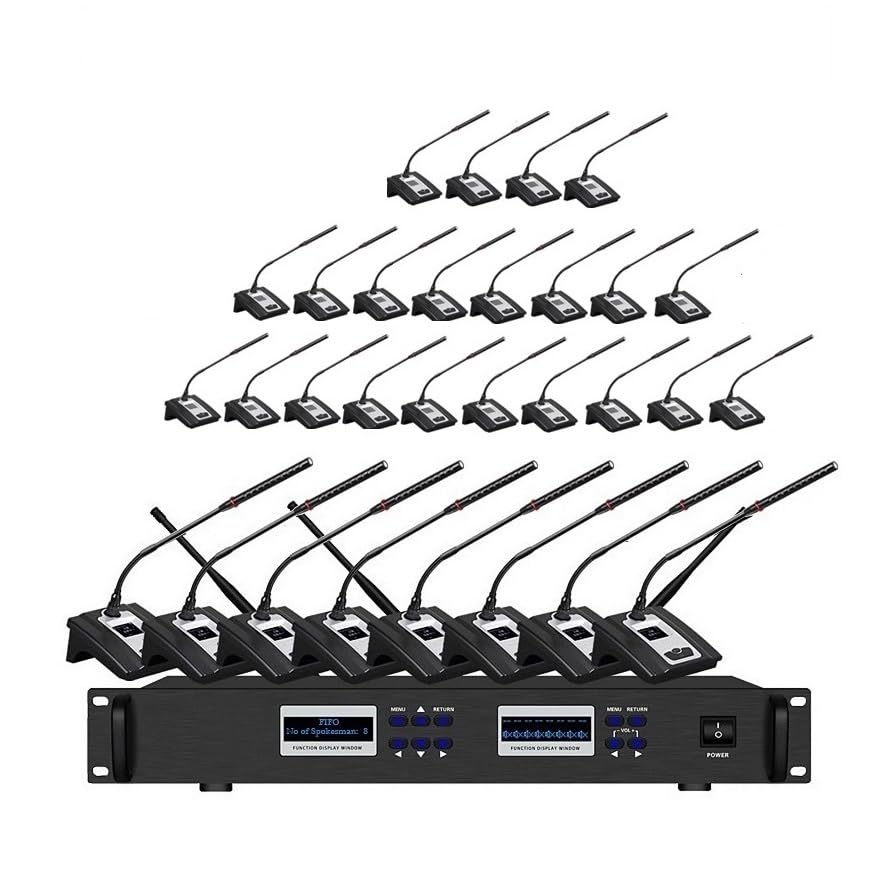Digital Discussion System UHF Conference Room Microphone 30 Delegate Microphones