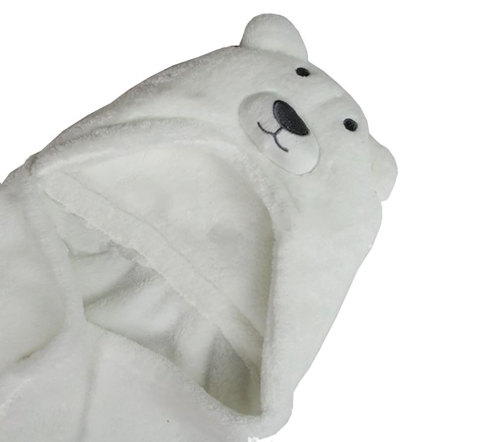 TOKYO-T Kids Beach Towel Hooded Pool Robe Polar Bear Animal Ears Poncho