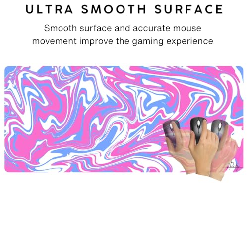 Image of Saco XXL Gaming Mouse Pad for PC - Large Desk Mat 900x400x3mm, Extended Non-Slip Rubber Base, Waterproof Surface, Fluid Design, Big Keyboard Mouse Pad for Office & Home Setup