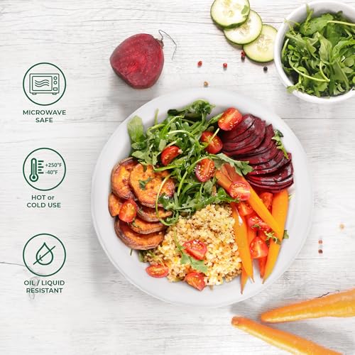 Image of Freshware Paper Bowls - Disposable 32 oz Soup Bowl, 50-Pack Biodegradable Sugarcane Fiber Serving Bowls - Heavy Duty Bagasse for Hot Food Plates - Microwave & Freezer Safe, Stackable Dinnerware