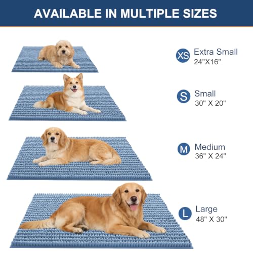 Image of OLANLY Dog Door Mat for Muddy Paws 24x16, Ultra-Absorbent Chenille Mud Mat