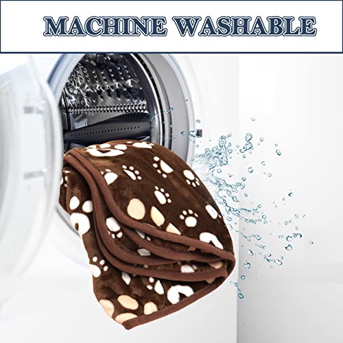 Ahoocustom Dog Blanket, Soft Fleece Dog Blankets For Large Dogs, Fluffy Flannel Pet Cat Puppy Blanket Mat Cover For Bed Couch, Cute Paw Print Throw Blanket For Dogs, Brown 50"X40" #TOP7