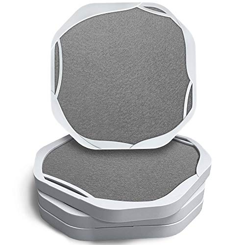 Comparison: Best Drink Coasters For Condensation 8 UMIRRO Absorbent Drink Coasters for Tabletop Protection | Silicone Coasters for Drinks Absorbent with Felt Pads | Cup Mat for Coffee, Beer, Wine | Non-Slip, Unbreakable and Kid Safe | Grey Set of 4