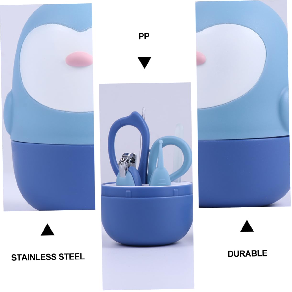 Abaodam 2sätze Nagelpflege Teiliges Kit Mit Nagelschneider Schere Pinzette Und -ohrlöffel Für Neugeborene in Blau Und Ergonomisches Design Für Sichere Anwendung