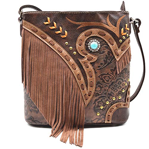 Western Cowgirl Fashion Style Leather Fringe Crossbody Handbags Women Purse Country Everyday Shoulder Bag2