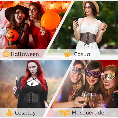 Lace-up Corset Belt for Women Elastic Belt Tied Waspie Pirate Costume Waist Belt for Renaissance 7