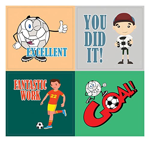 Creanoso Sports Motivational (Soccer Series) Stickers (10-Sheet) – Total 120 Pcs (10 X 12Pcs) Individual Small Size 2.1 X 2. Inches , Waterproof, Unique Personalized Themes Designs, Any Flat Surface Diy Decoration Art Decal For Boys & Girls, Children, Tee #TOP4