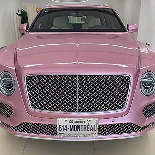 image for OKLPF Sparkly Bling Stainless Steel License Plate Frames for Women, 1P