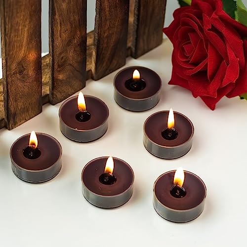 Image of AuraDecor Scented Soy Wax Acrylic Tealight Candle, Organic Luxury Aroma, Aromatic /Aromatherapy Candle || Long Lasting Burning Time (Pack of 1, Black Oudh & ROS)