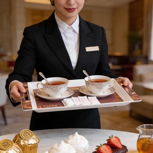 Image of U.P.C Tray Set for Serving Snacks, Multi-Use Nashta Plate & Kitchen's Tea Tray, Perfect Tray Sets for Hosting Guests at Home, Serving Tray Set of 2, Trays for Kitchen. (ROY31)