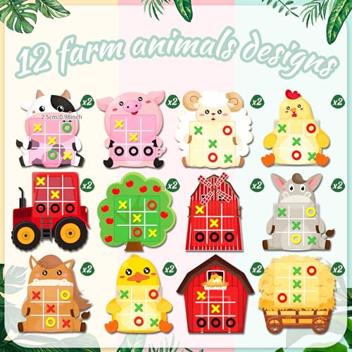 Wiwiqing 24 Pack Tic Tac Toe Farm Party Favors miniatura 3