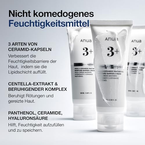 Anua 3 Ceramide Panthenol Moisture Barrier Cream, Korean Skincare, 100ml – Ansicht 4