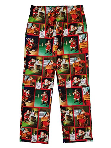 Coca-Cola Christmas Santa Mens Flannel Sleep Lounge Pants Pajama Bottoms