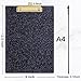 Piasoenc Acrylic Clipboards, Fashion Glitter Clip Board with Low Profile Gold Clip, Designed for Classroom School and Office Use, A4 Letter Size 9 x 12.5 in, Black