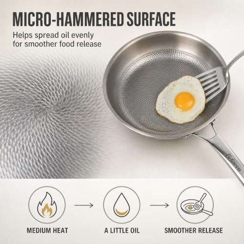 Image of Titanium Frying Pan 12 Inch, Pure Titanium Skillet, Uncoated, Oven Safe
