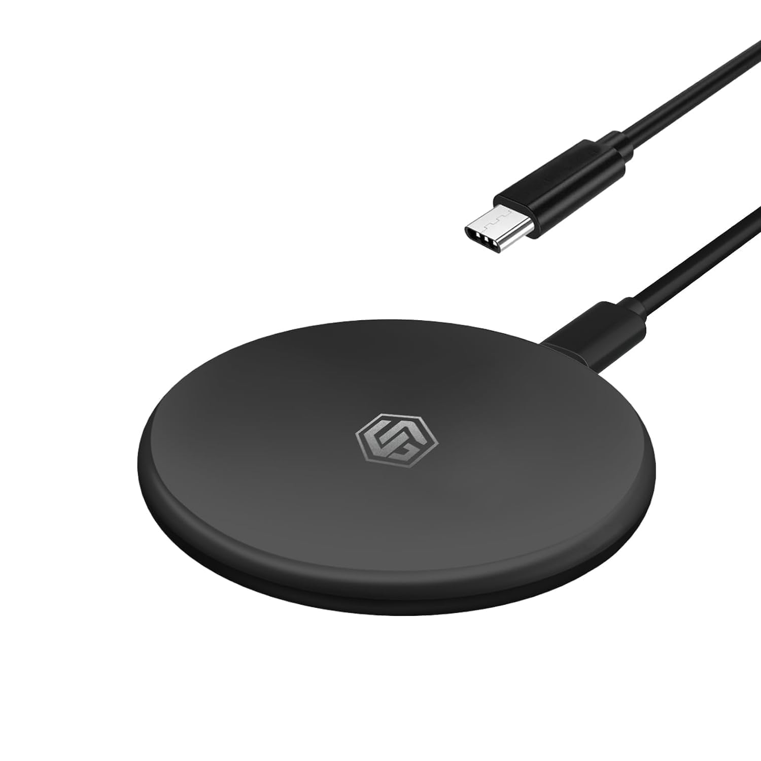 UNIGEN® UNIPAD 200 Wireless Charger, 15W Qi Fast Wireless Charging Pad [Type-C to C Cable] Compatible with All Wireless Enabled Smartphones & Earbuds-Black