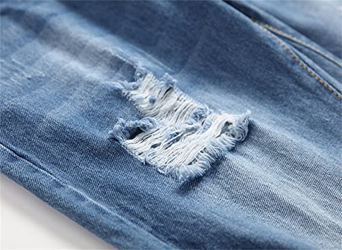 Jeans holgados para hombre con agujeros estilo biker miniatura 6