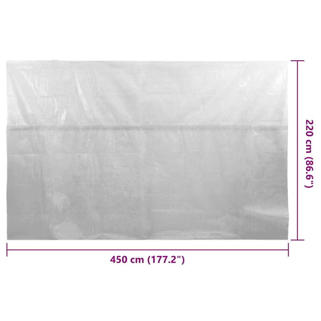 Mangloder Telo Solare Piscina Galleggiante in PE Grigio 450x220cm Pellicola Noppata per Piscine, Isolamento e Riscaldamento, Facile da Tagliare per Vasca idromassaggio e Piscine Bambini, Estate